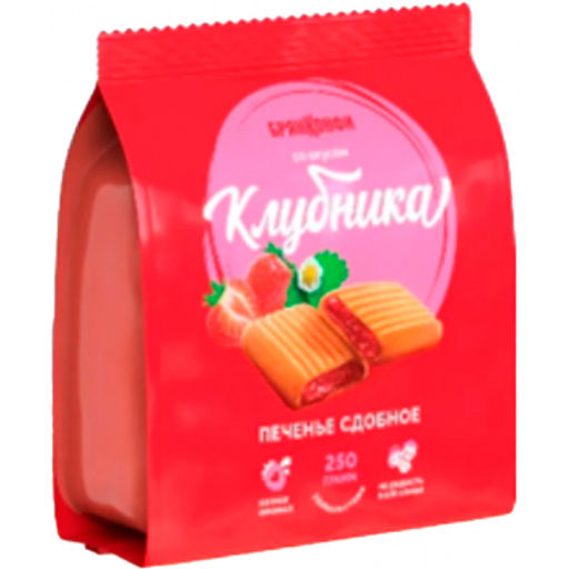 Бр.Печенье сдоб Со вкусом Клубники 250гр
