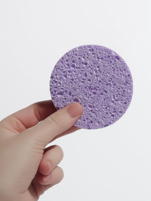 Цена за 5 шт. Спонж для умывания, d=8 см, фиолетовый