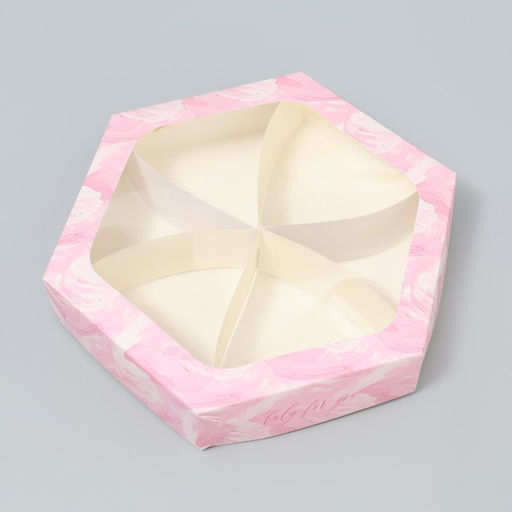 Цена за 5 шт. Коробка кондитерская складная, упаковка «Зефир», 23×20×4 см