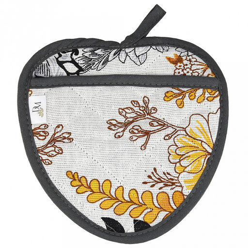 Прихватка с запахом 20х20см "Жозефина, вид 2", форма "Клубника", рогожка 171г/м2, хлопок 100%, наполнитель - ватин 280г/м2, на пластмассовом подвесе, "Домашняя мода" (Россия)