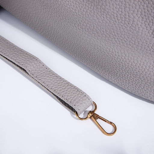 Сумка - шоппер женская на молнии, 43×13×30 см, однотонная, серая