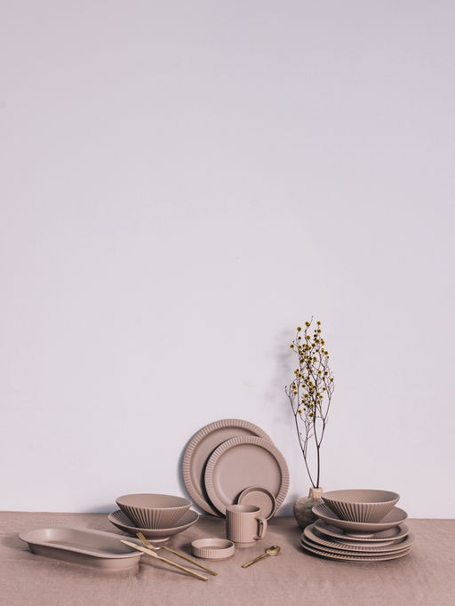 Блюдо Magistro Jarwah Lausanne, 32×15.5 см, фарфор, бежевое