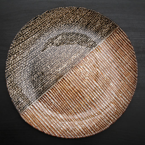 Тарелка подстановочная «Селена», d=33 см, цвет чёрный с золотом