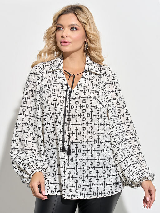 Блузка 0059-27п кремово-белый - Dora фото 6