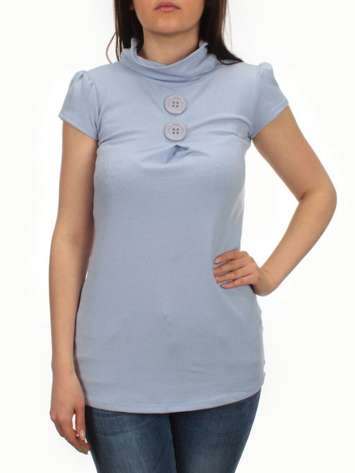 879 LT. BLUE Кофта женская (95% хлопок, 5% эластан)