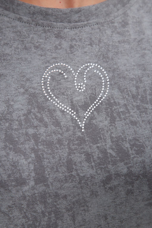 Платье туника варенка с принтом Сердце ТП-02