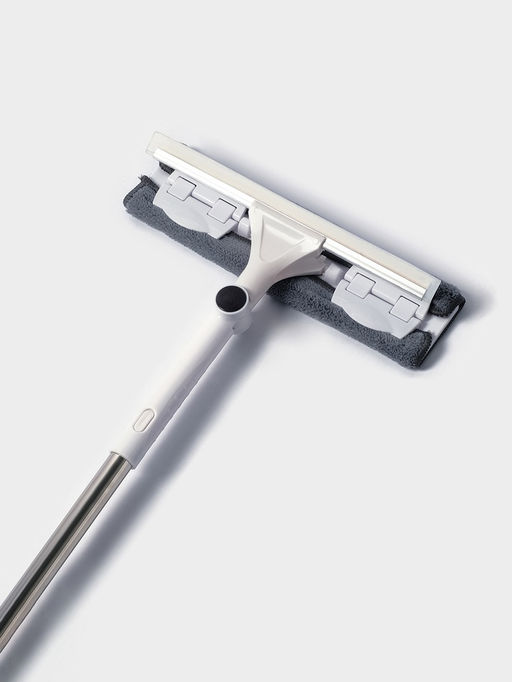 Окномойка бабочка, стальная телескопическая ручка, микрофибра, поворот на 180°, 27×7×114(137) см