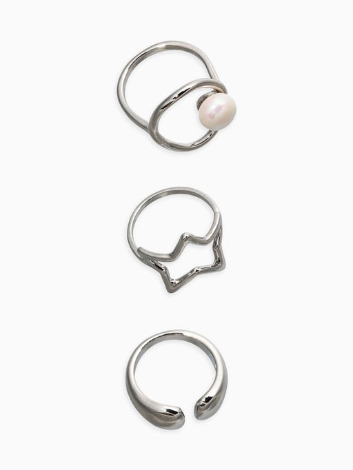 Набор колец 3 шт "Новый стиль" космос, размер МИКС, цвет белый в серебре