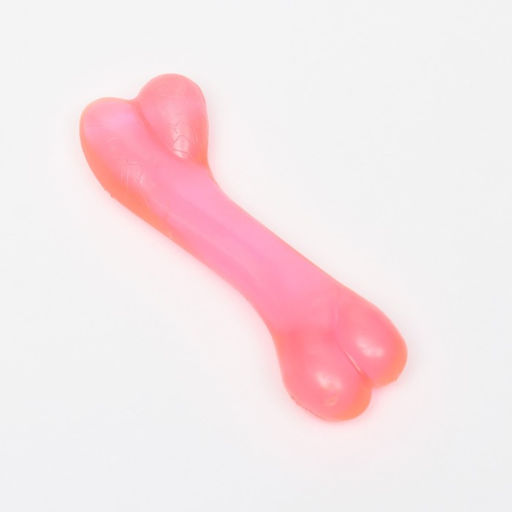 Игрушка жевательная Косточка классическая, прозрачная, PVC, 12,3 см, красная - Пижон фото 3