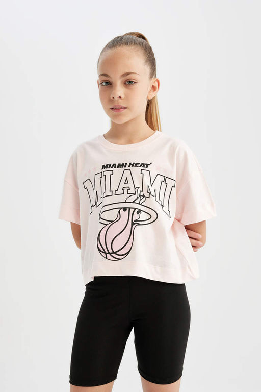 Футболка с короткими рукавами NBA Miami Heat для девочек - Defacto фото 4