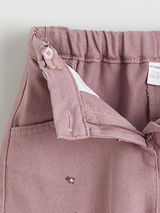 Beli Lastikli ?i?ekli K?z ?ocuk Pantolon