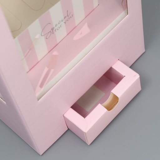 Коробка подарочная для цветов с вазой из МГК складная, упаковка, «Для тебя», 16×23×16 см