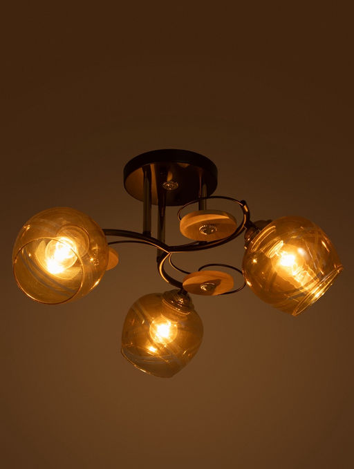 Люстра 13186/3, 3хE27, 60 Вт, чёрный/золото