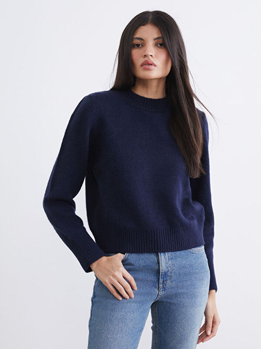 Bisiklet Yaka Kad?n Triko Kazak