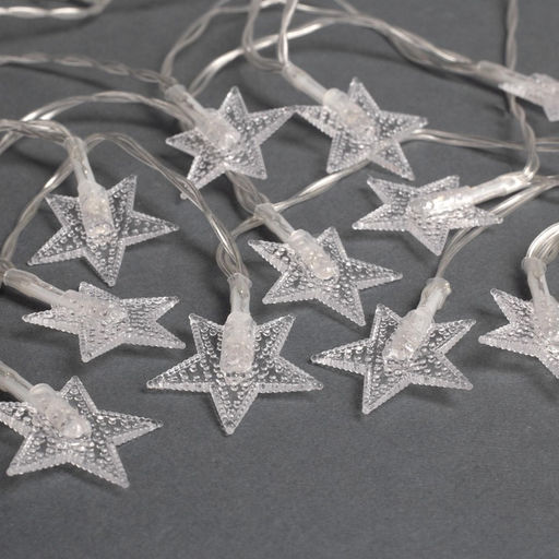 Гирлянда Нить 3 м с насадками Звёзды, IP20, прозрачная нить, 20 LED, батарейки AAх3 (нет в комплекте), свечение мульти - Luazon lighting фото 4