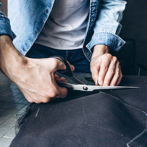 Ножницы портновские, скошенное лезвие, 10'', 26 см, чёрные