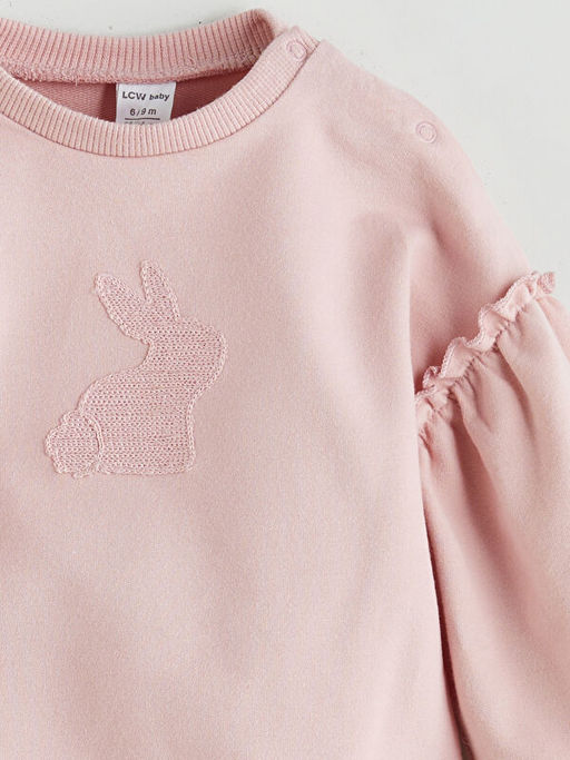 Bisiklet Yaka K?z Bebek Sweatshirt