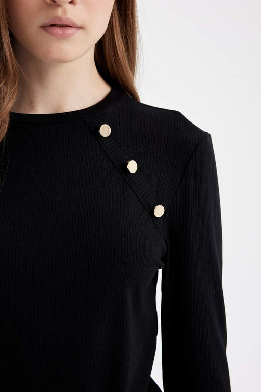 Туника-футболка с длинными рукавами - Defacto фото 5