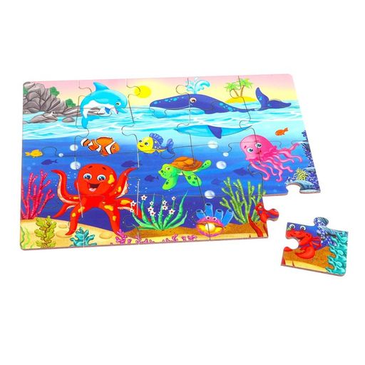 Игровой и обучающий набор Кто живёт в море, пазл + картонная книга - Лесная мастерская фото 10