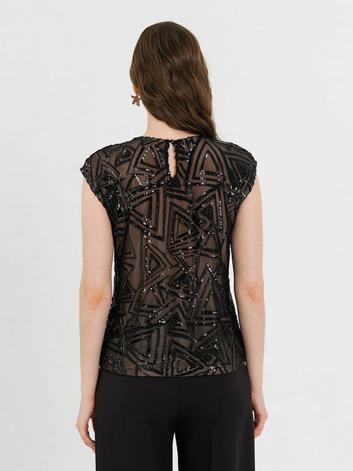 Блузка из сетки с пайетками Новый год