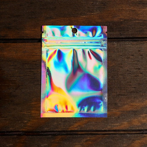 Цена за 100 шт. Пакет Zip - lock ПЭТ, иридисцентный, со сплошным окном, плоский, еврослот 7?10 см