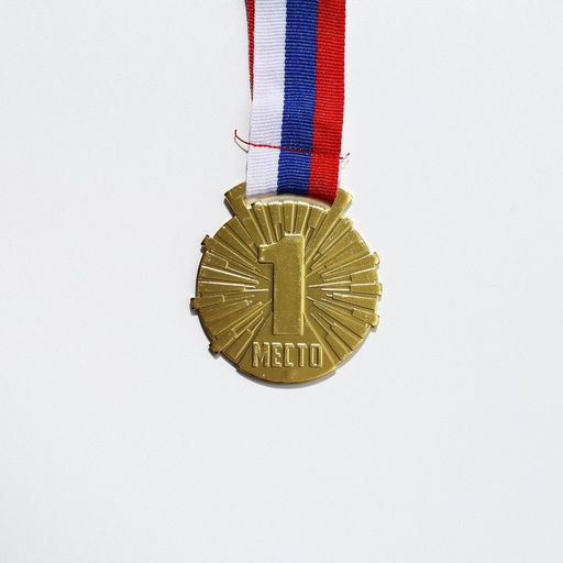 Медаль призовая «1 место» золото 188, d=5 см, с лентой