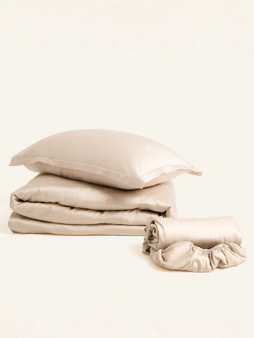 Простыня на резинке SL Home Tencel 160*200+30 см , цв. бежевый