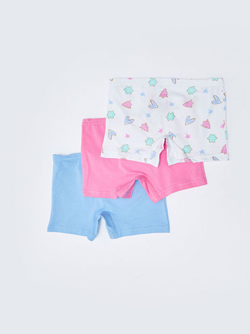 Bask?l? Pamuklu K?z ?ocuk Boxer 3l? - Waikiki фото 2