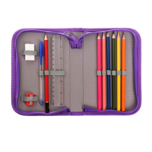 Пенал школьный «Совы», 13×19.5 см, на молнии, 1 секция, с наполнением, ткань