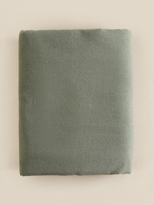 Простыня на резинке 1.5-спальная SL Home Linen collection, 140200+30 см, зелёная, полулён - Sima-land home фото 7
