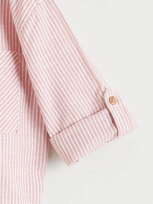 ?izgili Keten Kar???ml? Erkek ?ocuk G?mlek