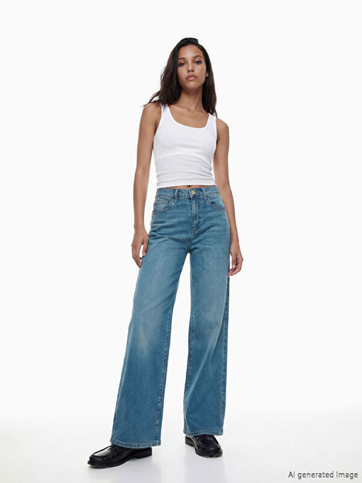 Wideleg Kad?n Jean Pantolon