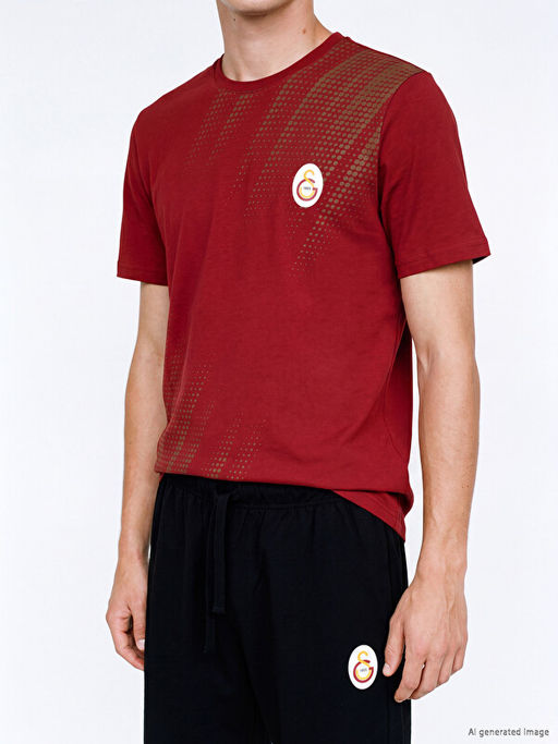 Galatasaray Bask?l? Erkek ?ortlu Pijama Tak?m?