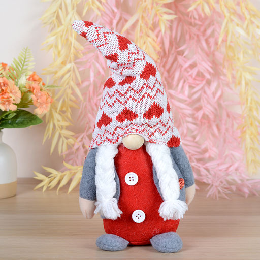 Новогоднее украшение ГНОМ мягкий Сердце 12*8*28см арт. B128 (713008)