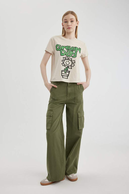 Крутая футболка стандартного кроя с круглым вырезом и короткими рукавами с принтом - Defacto фото 2