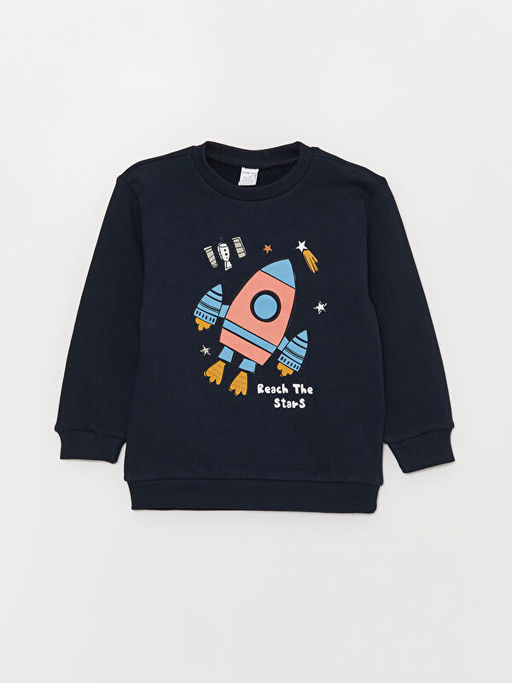 Bisiklet Yaka Uzun Kollu Erkek Bebek Sweatshirt 2li - Waikiki фото 2