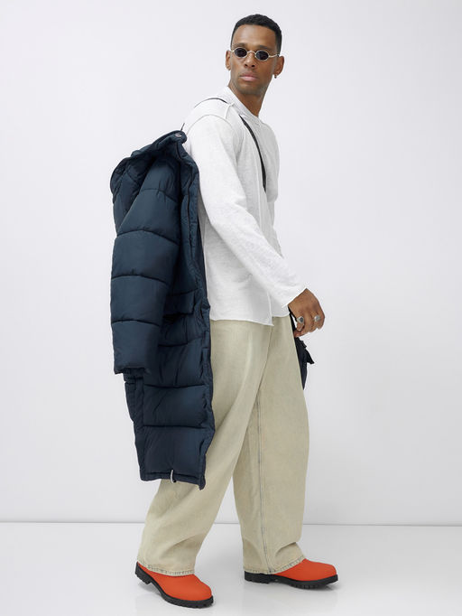 Парка MTFORCE мужская зимняя модная удлиненная спортивная темно-синего цвета 2416_1TS фото 25