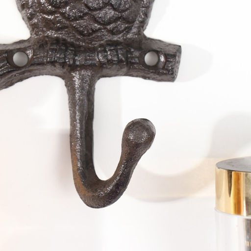 Настенный крючок декоративный «Филин», чугун, панно-ключница, 12×7×3 см