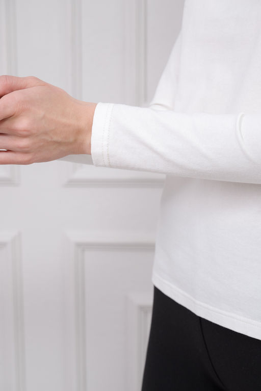 Лонгслив женский из кулирки с лайкрой молоко - Амадэль фото 8