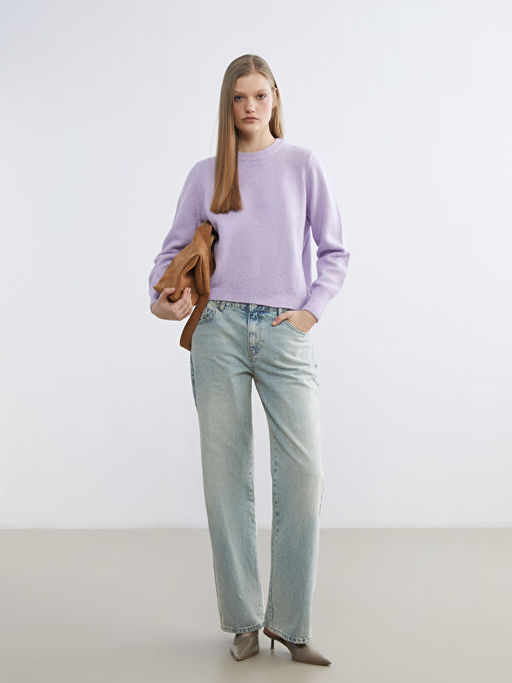 Bisiklet Yaka Kad?n Triko Kazak