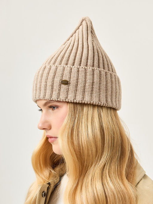 Шапка жен. виск+нейл+каш LB-A53070 d.beige