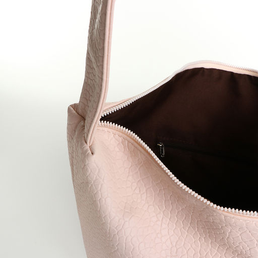 Сумка - мешок женская на молнии, 30×13×34 см, нежно-розовая