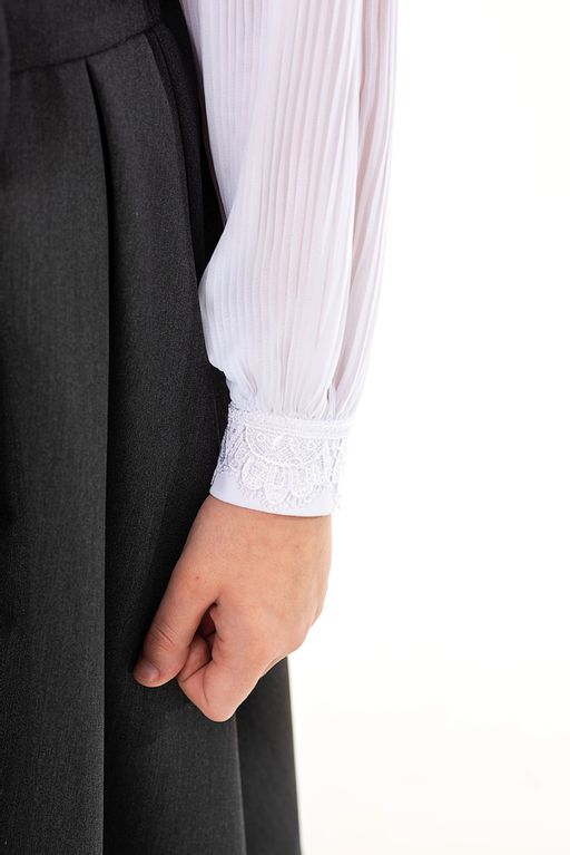 Белая школьная блуза Mooriposh, модель 06132 фото 5