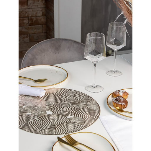 Цена за 12 шт. Салфетка сервировочная на стол Гипноз, d=38 см, цвет золото - Simaland фото 2