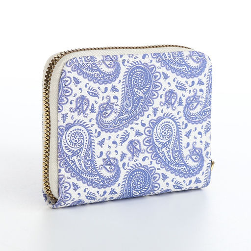 Кошелёк женский на молнии с ремешком, голубой