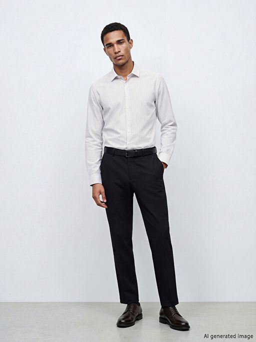 Рубашка мужская Slim Fit из габардина в полоску