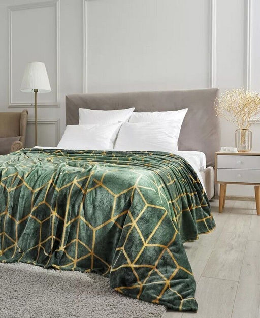 Покрывало-плед Малахит фланель-микрофибра 200*220 см. - Лен поволжья фото 3