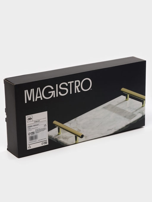Поднос Magistro Marble, мрамор, 38.2×18.2 см, белый