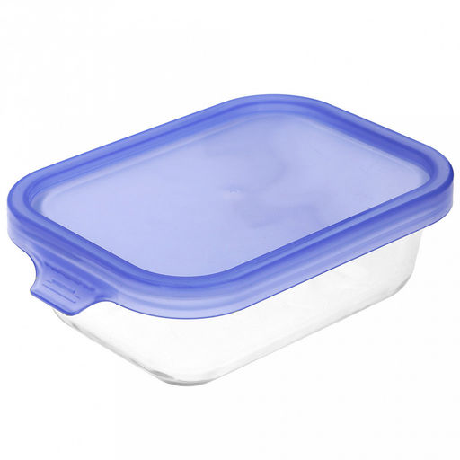 Контейнер стеклянный 0,37л, 15х11,5х5,5см, Soft крышка из полипропилена, прозрачный, подходит для СВЧ (Россия)