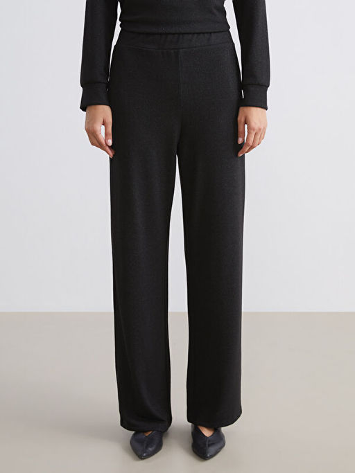 Beli Lastikli Parlak G?r?n?ml? Kad?n Pantolon